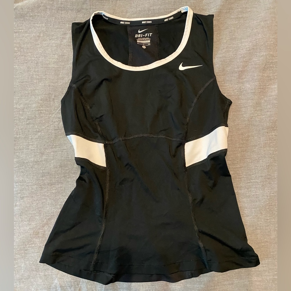 NIKE black and white drifit tank